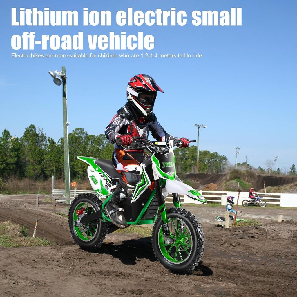 Kids Electric Motorcycle,36V 350W Kids Electric Dirt Bike with 10 Inch Tires, 25KM/H Electric Mini Bike,Support 150 pounds, 6-14 Years,Easter Gift