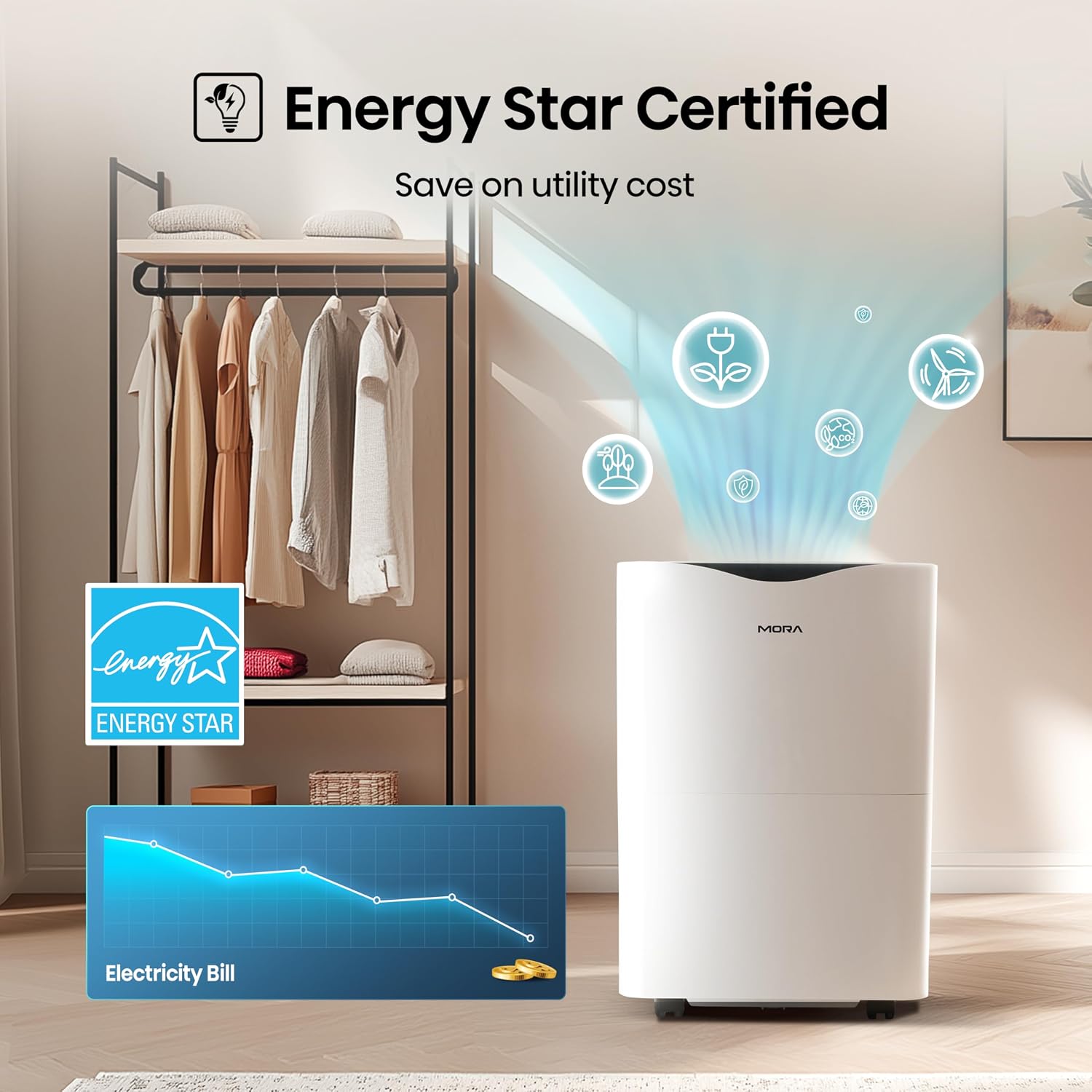 Mora Mora by Hisense 35 Pint Dehumidifier, for Space upto 3,000 Sq. Ft at Home, in Basements and Large Rooms, Energy Star, Quiet Operation,Filter Indicator with Washable Filter, 2 Years Warranty