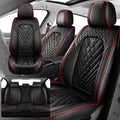 Fit for 97% of Cadillac Seat Covers, Fashion Sport Seat Cover with Waterproof Leather, Airbag Safe Design Seat Protector (2 Front Seat Standard, Black Red)