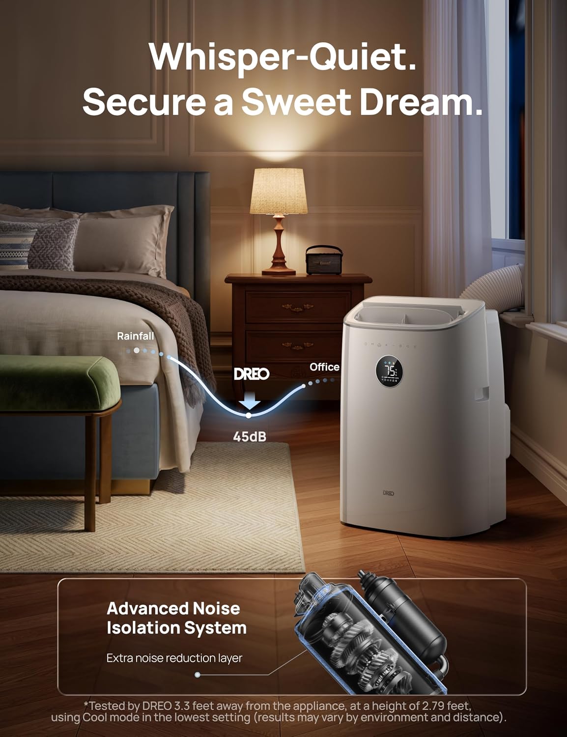 DREO Portable Air Conditioner 319S, 10000 BTU ASHRAE (6000 BTU DOE) Smart AC Unit for Bedroom with Drainage-free Cooling, Fan&Dehumidifier 3 in 1, APP/Voice/Remote, Quiet Standing AC for Room Indoors