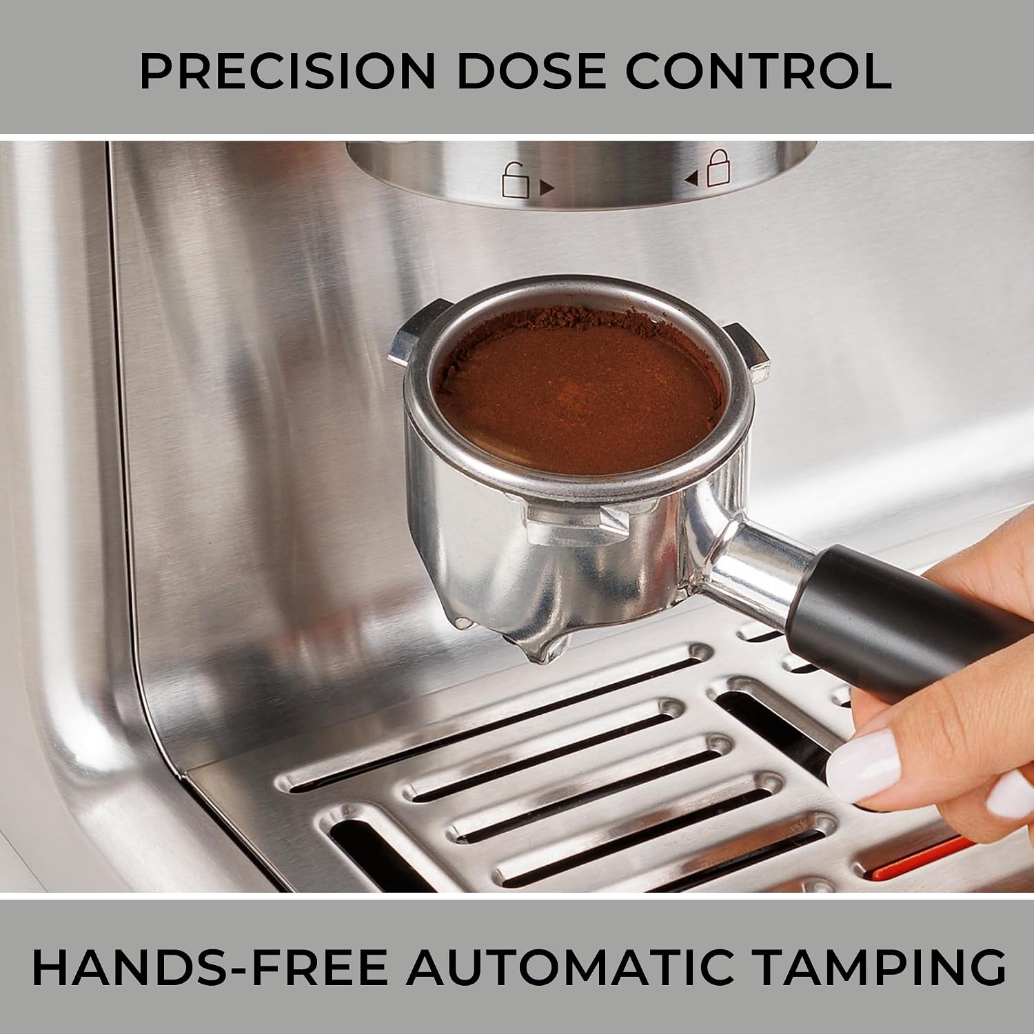 Kenmore Elite Espresso Machine – Automatic Coffee Maker with Auto Tamper, Auto Cleaning, Milk Steamer & Frother, Bean Grinder, Brew Professional Barista Style Cappuccino, Café Latte