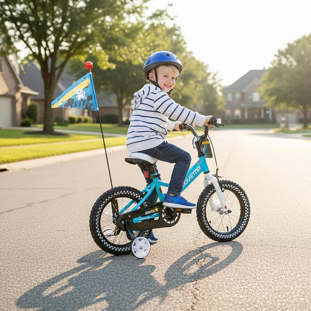JOYSTAR Little Daisy Kids Bike for Girls Boys Ages 2-7 Years, 12 14 16 Inch Girls Bikes with Doll Bike Seat & Streamers, Boys Bike with Flag & Number Plate, Multiple Colors