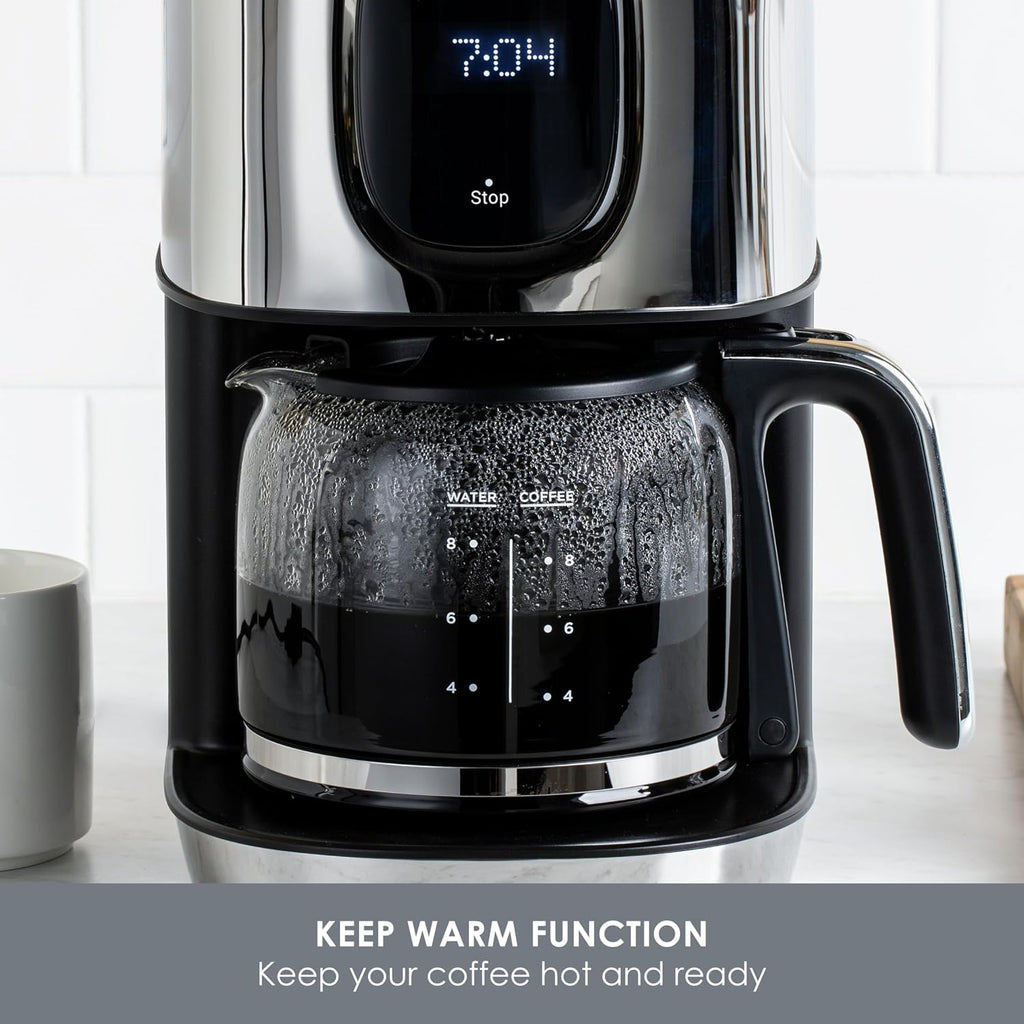 All-Clad, Majestuo Stainless Steel Coffee Maker, Keep Warm Function, 1000 Watts, Programmable Timer, Removable Water Tank, Silver