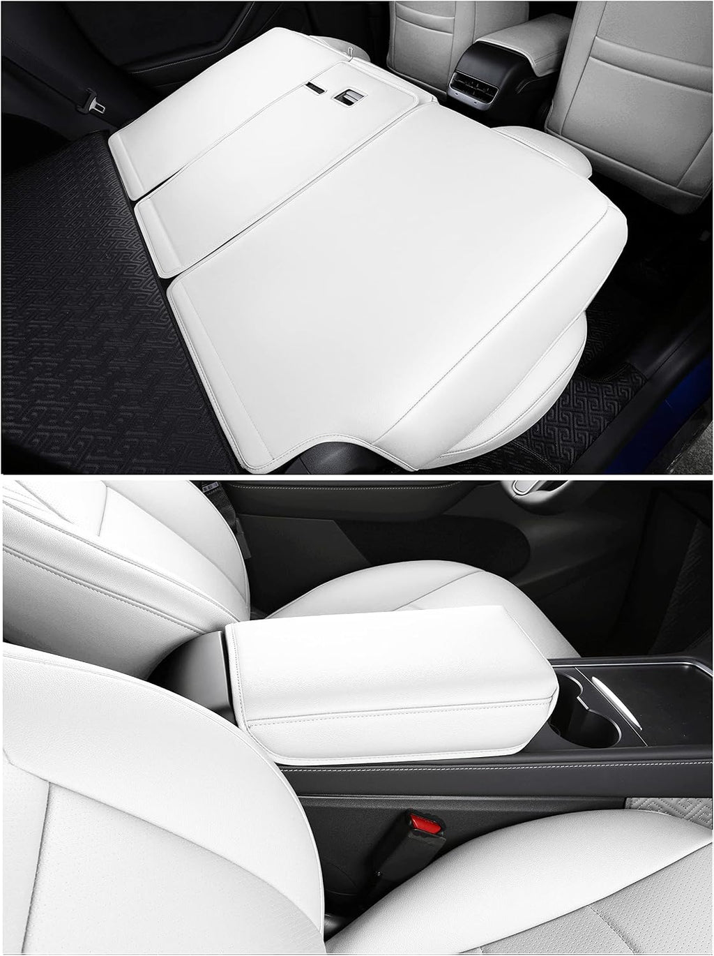 Custom Fit for Tesla Model Y 7 Seater Version The First and Second Row Synthetic Lichi Leather Car Seat Cover Cushion for 2020 2021 2022 2023 2024 Customized(7 Seat Version Your Color)