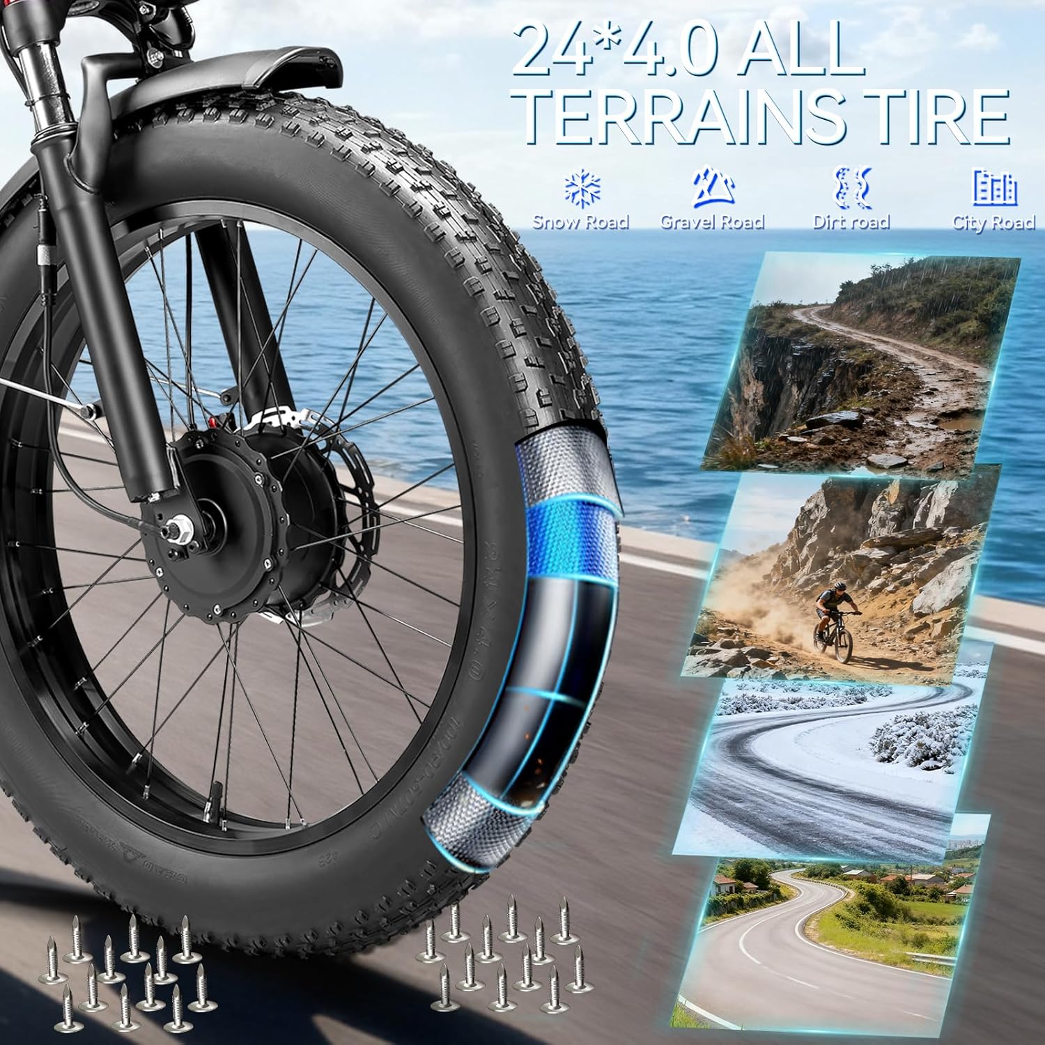 9000W-Peak 52V 34Ah 1768Wh Battery Dual-Motor-Ebike for Adults, 42-46MPH 105 Miles Range Fast-Ebike-Dual-Motor-Electric-Bike,24'*4.0' Men Fat-Tire-Electric-Bicycle Lockable Suspension