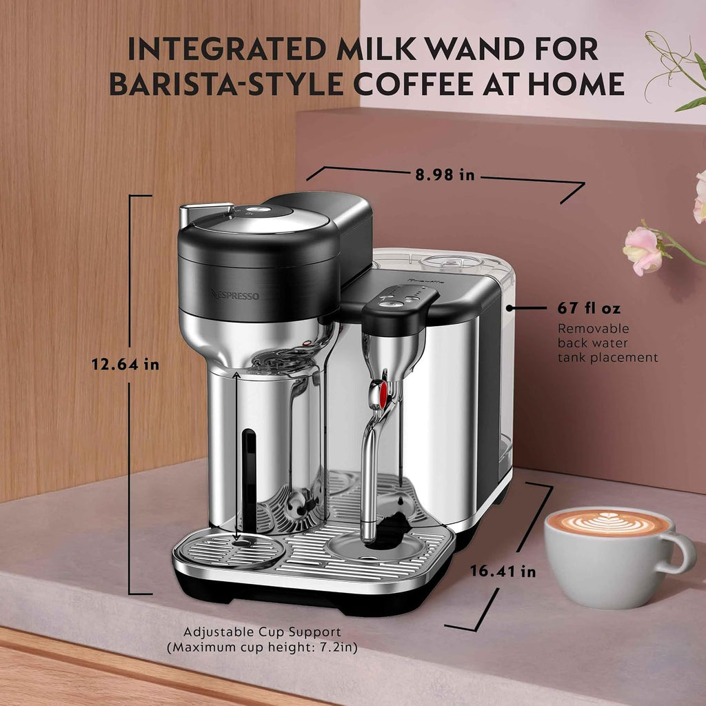 Nespresso Vertuo Creatista Coffee and Espresso Maker by Breville, Black Stainless Steel