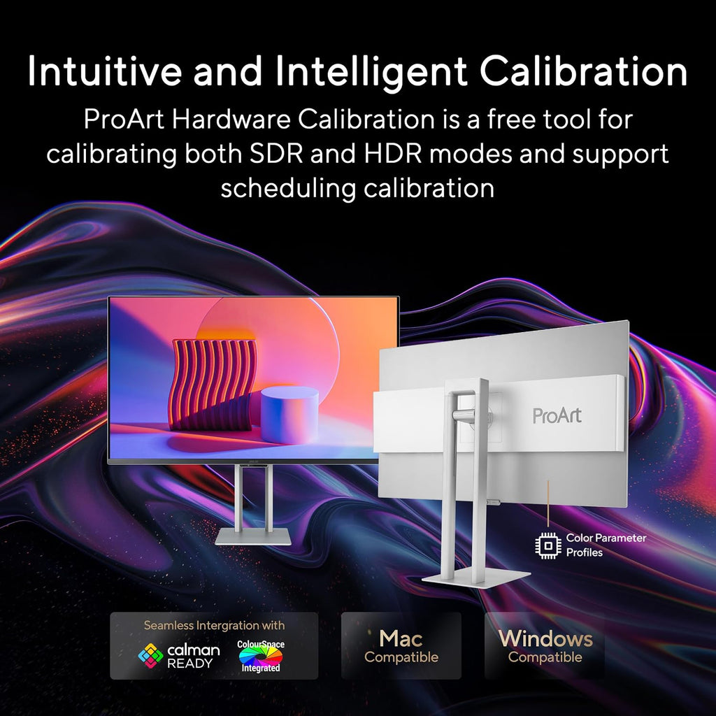 ASUS ProArt Display 32' 4K HDR QD-OLED Professional Monitor (PA32UCDM) - UHD, Ultra-Slim, 240Hz, 0.1ms, Auto Calibration, Dolby Vision, 99% DCI-P3, ΔE<1, Thunderbolt 4, Calman Ready, 3 yr Warranty