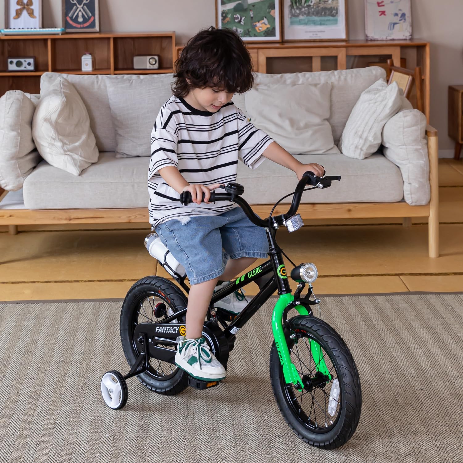 Glerc Fantacy Kids Bike, 12-20 Inch Children Bicycle for 2-13 Years Old Boys Girls, Kids Bicycle with Water Bottle Holder & Headlight & Training Wheels, Multiple Colors