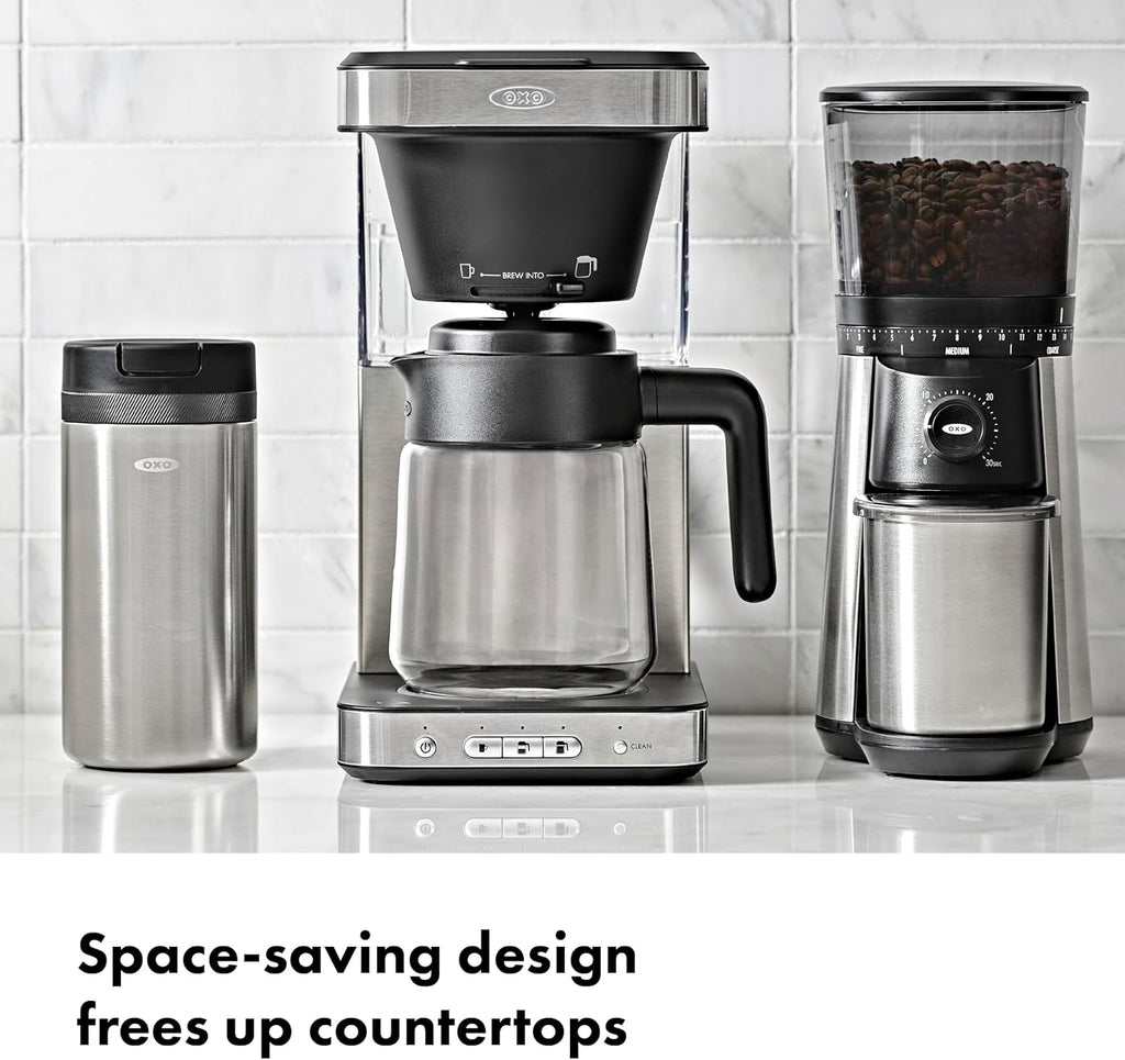 OXO BREW 8-Cup Coffee Maker with Podless Single-Serve Function, programmable coffee maker, café coffee, single-serve coffee, SCA certified home brewer