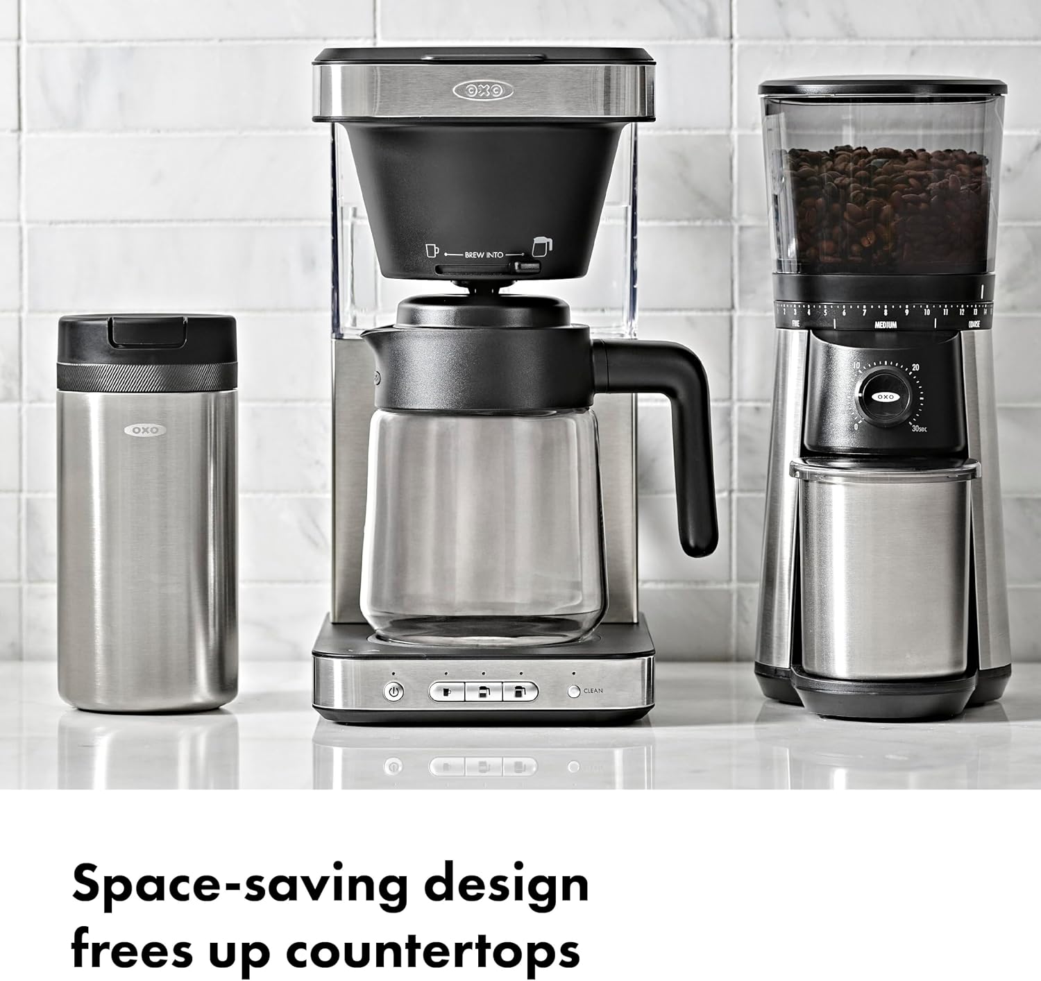 OXO BREW 8-Cup Coffee Maker with Podless Single-Serve Function, programmable coffee maker, café coffee, single-serve coffee, SCA certified home brewer
