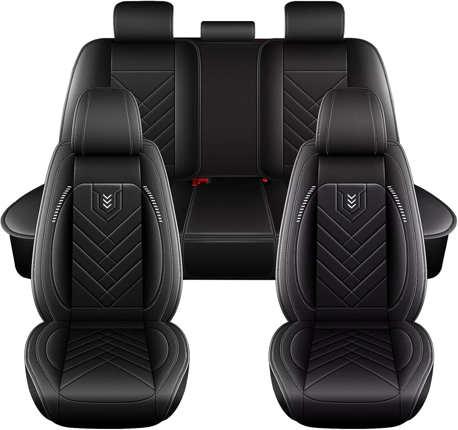 AOMSAZTO Car Seat Covers Fit for Subaru Crosstrek 2016-2025 2026 Full Set Premium Seat Covers Waterproof Leather Automotive Seat Cushion Protector Compatible with Airbag(5 Seats,Black)