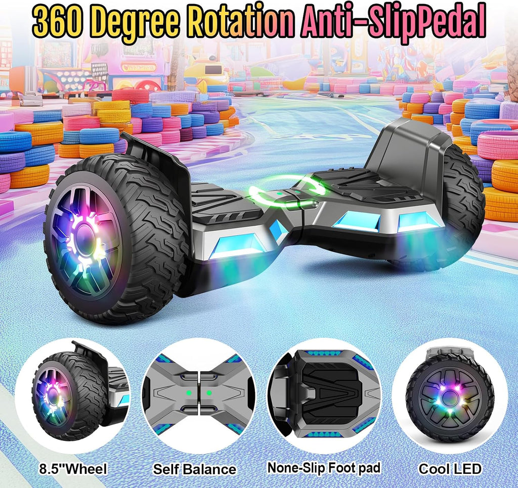 Scooter Seat Attachment, Scooter with Go Kart for Kids Boys Girls Adults, LED Lights, Bluetooth(Include Go-Kart)