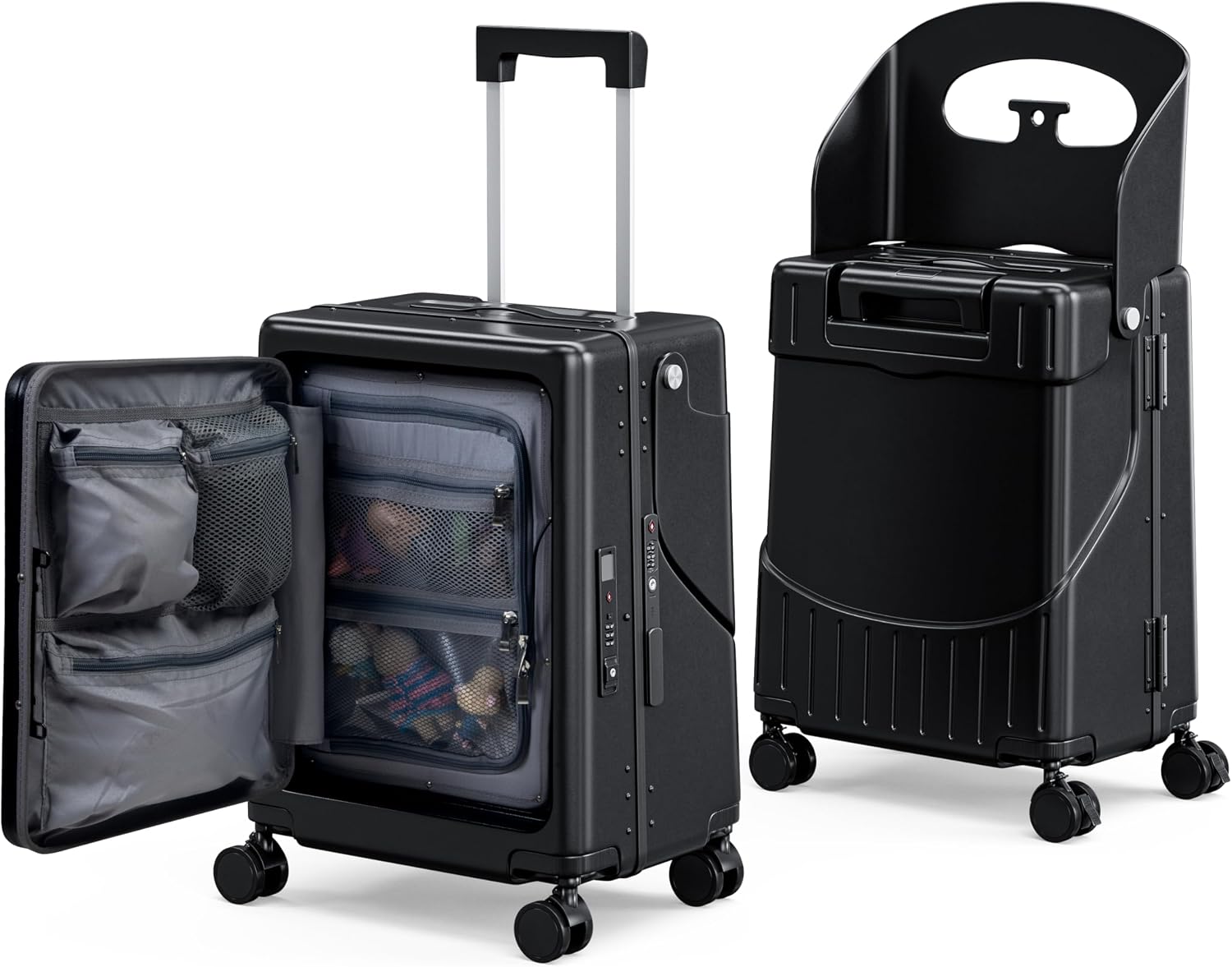 24' Ride-On CHECKED Luggage with Child Seat – Kids Travel Stroller Suitcase | 40L Large Capacity, USB Port & TSA Lock | Durable ABS+PC Hard Shell