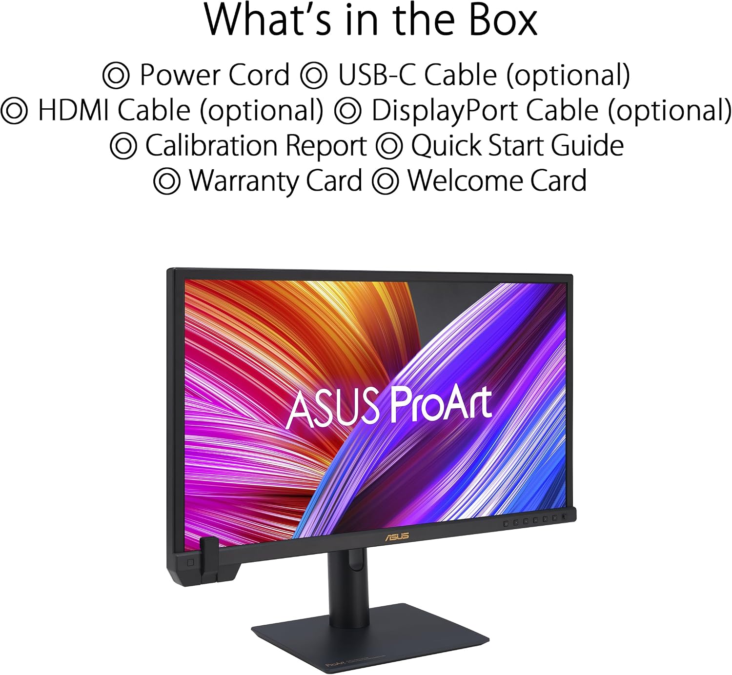 ASUS ProArt Display 24' 4K 12G-SDI HLG Professional Monitor (PA24US) - IPS, UHD (3840 x 2160), 99% Adobe RGB, 95% DCI-P3, ΔE < 1, USB-C, Built-in Motorized Colorimeter, Calman Ready, 3 Year Warranty