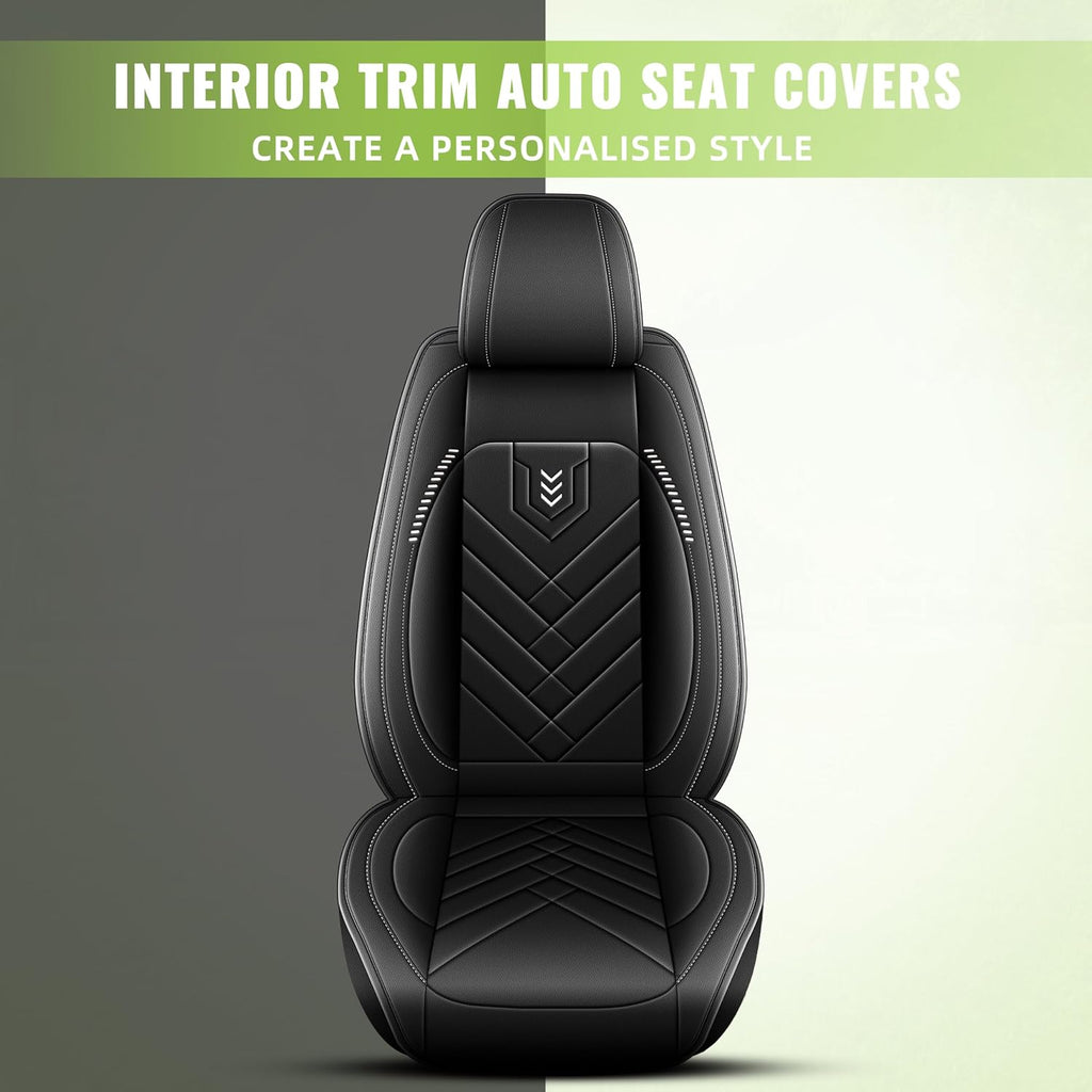 AOMSAZTO Front Seat Covers Fit for Nissan Rogue 2010-2025 2026 Waterproof Faux Leather Car Seat Cover Compatible with Airbag(2PCS Front, Black)