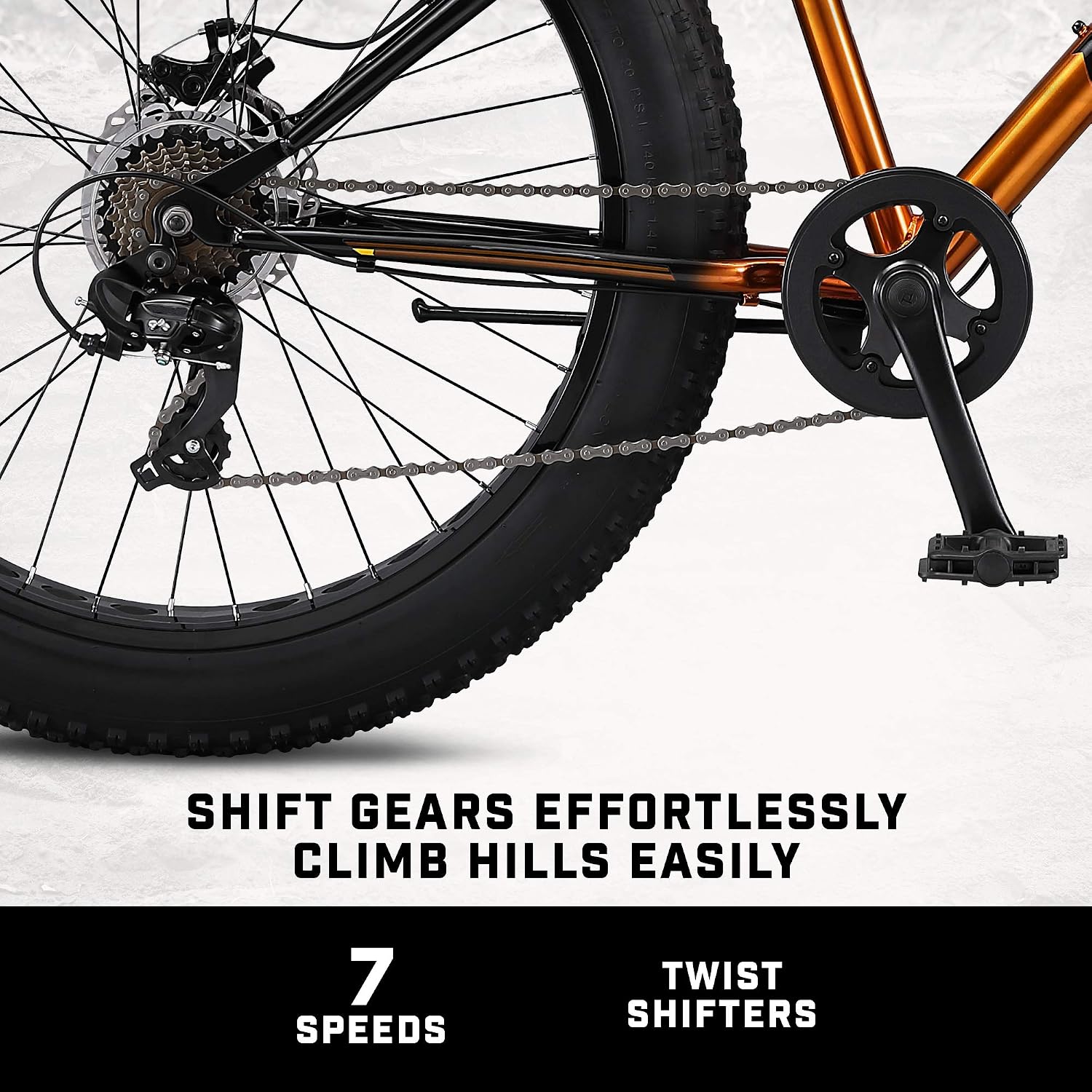 Mongoose Argus Trail or ST Fat Tire Mountain Bike, 20, 24 or 26 Inch Bike for Kids and Adults, 7 or 16 Speed, Aluminum or Steel Frame, Knobby Mountain Fat Tires, Mechanical Disc Brakes