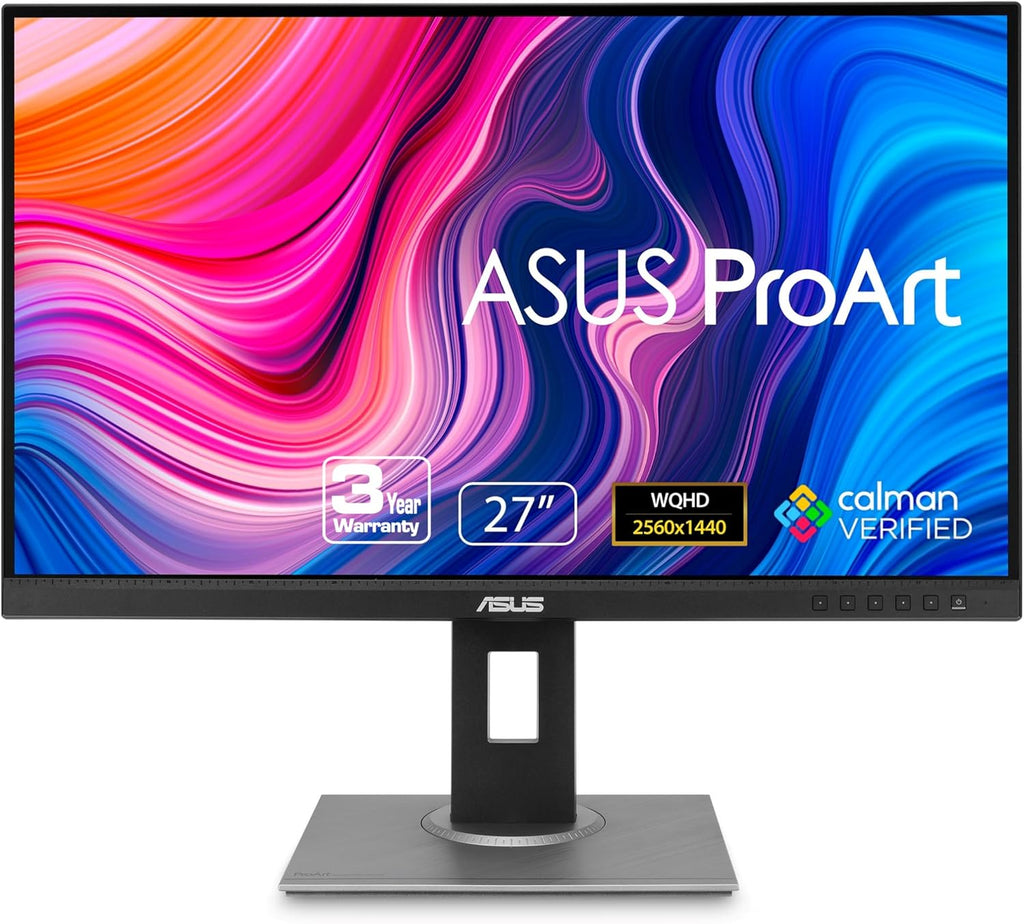 ASUS ProArt Display PA278QV 27' WQHD (2560 x 1440) Monitor, 100% sRGB/Rec. 709 ΔE < 2, IPS, DisplayPort HDMI DVI-D Mini DP, Calman Verified, Eye Care, Anti-Glare, Tilt Pivot Swivel Height Adjustable