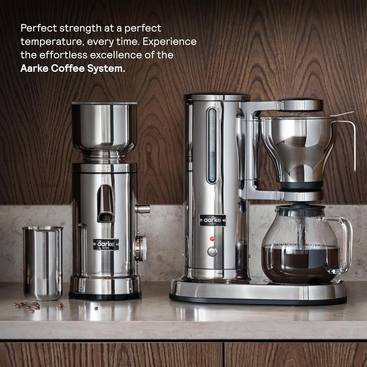 aarke Coffee Maker and Grinder Bundle - Premium Stainless Steel Coffee Maker and Electric Coffee Grinder Included, SCA-Certified, with 60 Grinder Settings, Stainless Steel