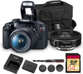 Canon EOS Rebel T7 DSLR Camera Kit | 24.1MP APS-C Sensor with EF-S 18-55mm Lens | Full HD 1080p Video Compact Beginner-Friendly Photography (2727C002) + Canon EF-S 24mm Lens + Bag + 64GB Card