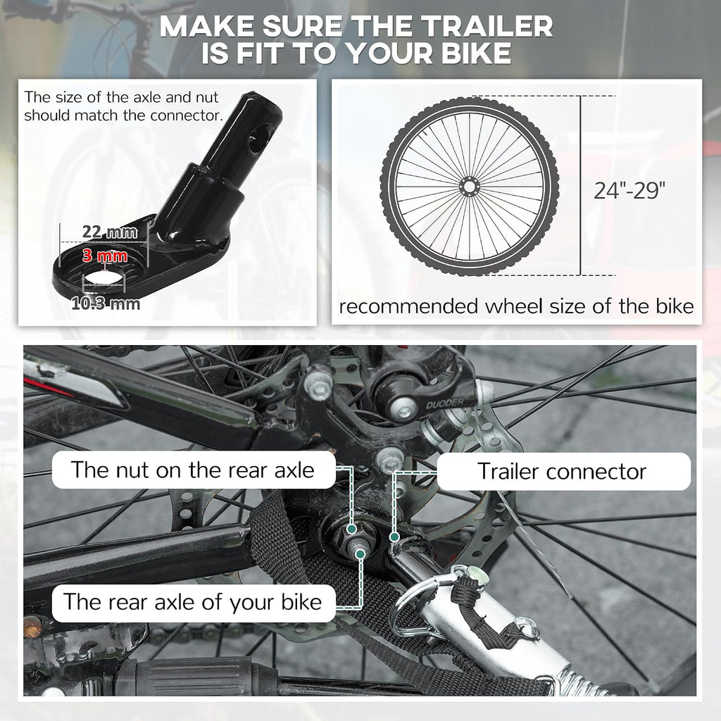 Aosom Elite 360 Swivel Bike Trailer for Kids Double Child Two-Wheel Bicycle Cargo Trailer with 2 Security Harnesses