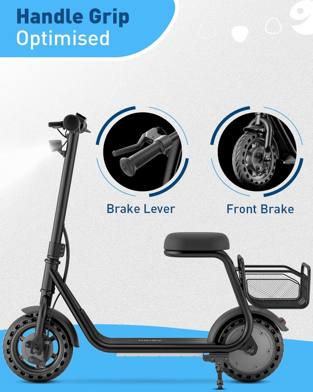 Hiboy Q2 Lite Electric Scooter with Seat for Kids Ages 4–10, LED Lights, UL Certified, 9.3 MPH, 100W Motor, Easy Control
