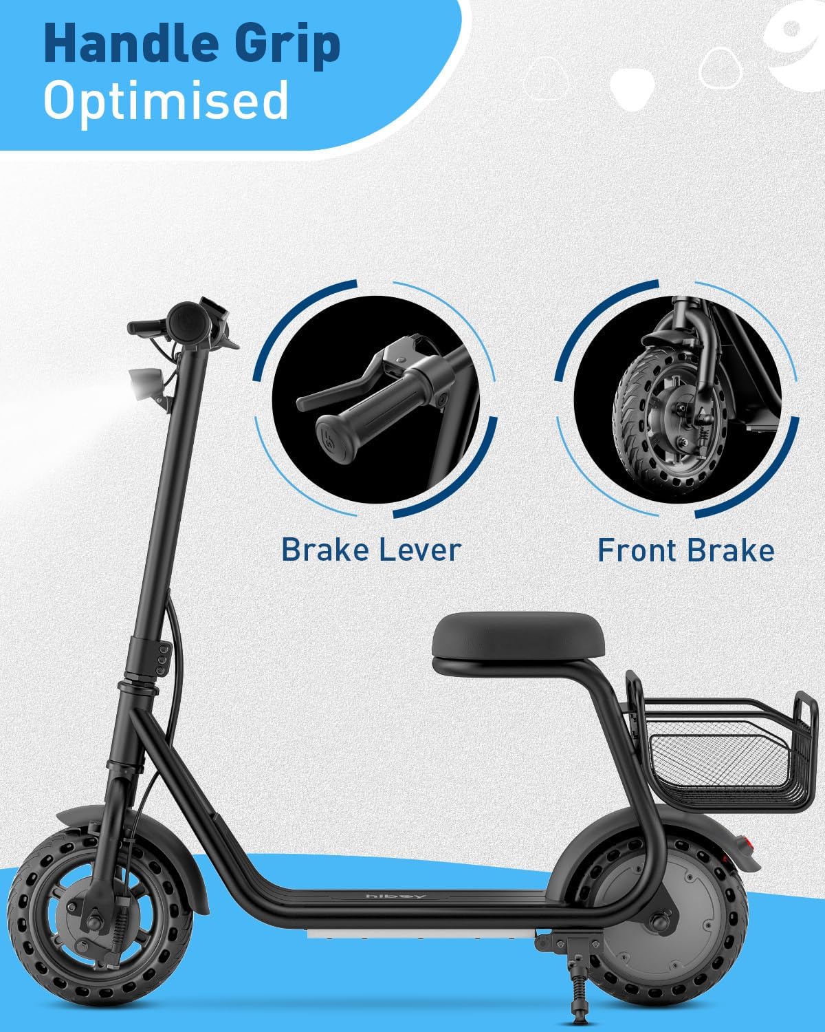 Hiboy Q2 Lite Electric Scooter with Seat for Kids Ages 4–10, LED Lights, UL Certified, 9.3 MPH, 100W Motor, Easy Control