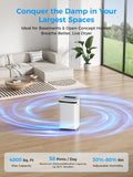 VEAGASO 4000 sq.ft Dehumidifiers for Basement, MAX 58 Pint Smart Compressor Dehumidifier with Drain Hose, Intelligent Humidistat, Dry Clothes, 24HR Timer, for Home, Large Room, Bathroom, Bedroom