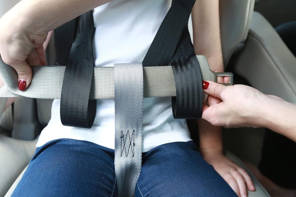EZ-ON Products Durable 43YC. One Size Fits Most. Converts Personal Vehicle Lap or Lap/Shoulder Seatbelts Into a 5-Point Securement. User-Friendly Vest. No Mount Needed. Meets NHTSA Regulation.