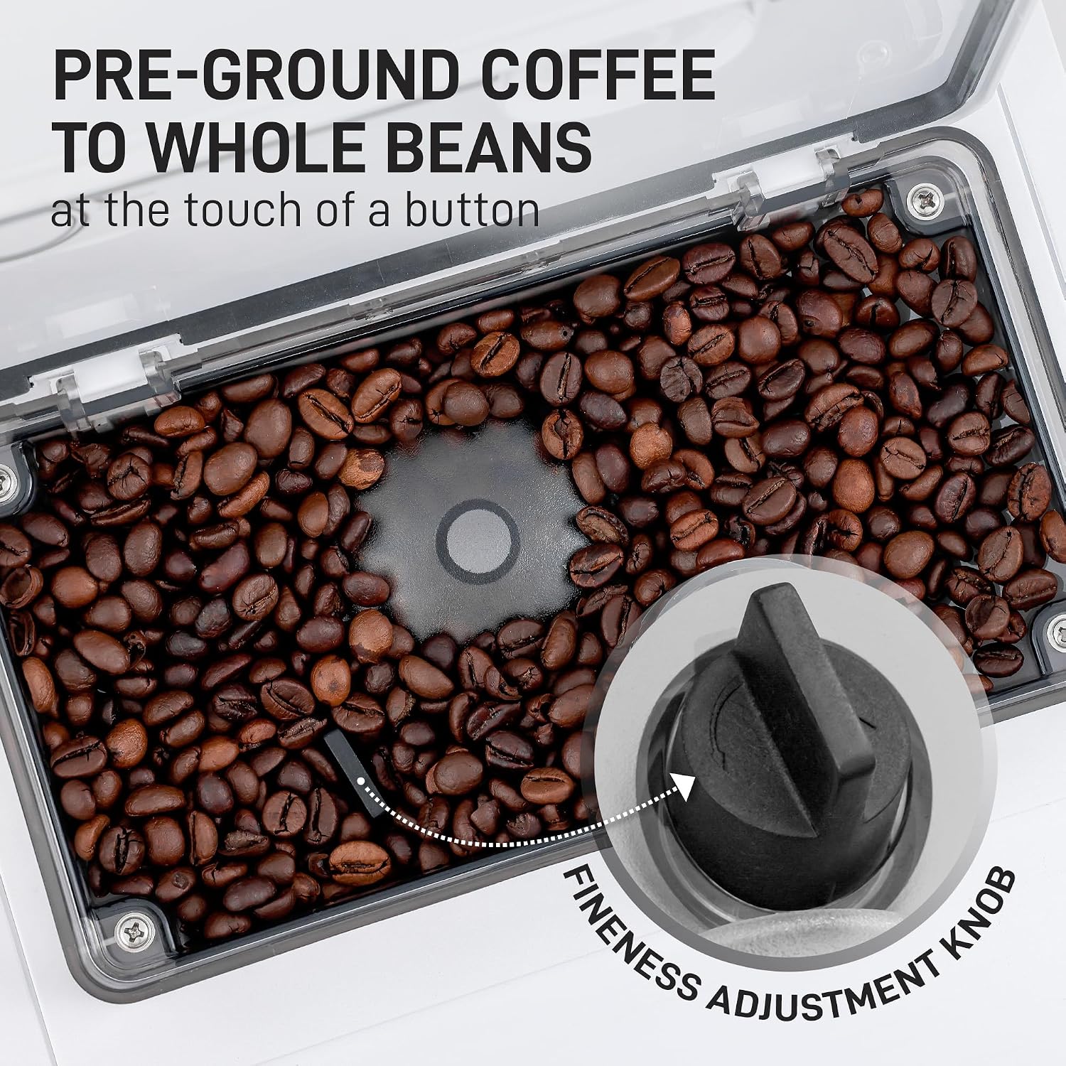 Zulay Magia Super Automatic Espresso Maker Machine with Grinder - 19 Fully Customizable Coffee Options, Auto Cleaning, Milk Foam System - for Latte, Cappuccino - Ultra LUX - White (13.7x17.7x9.4)