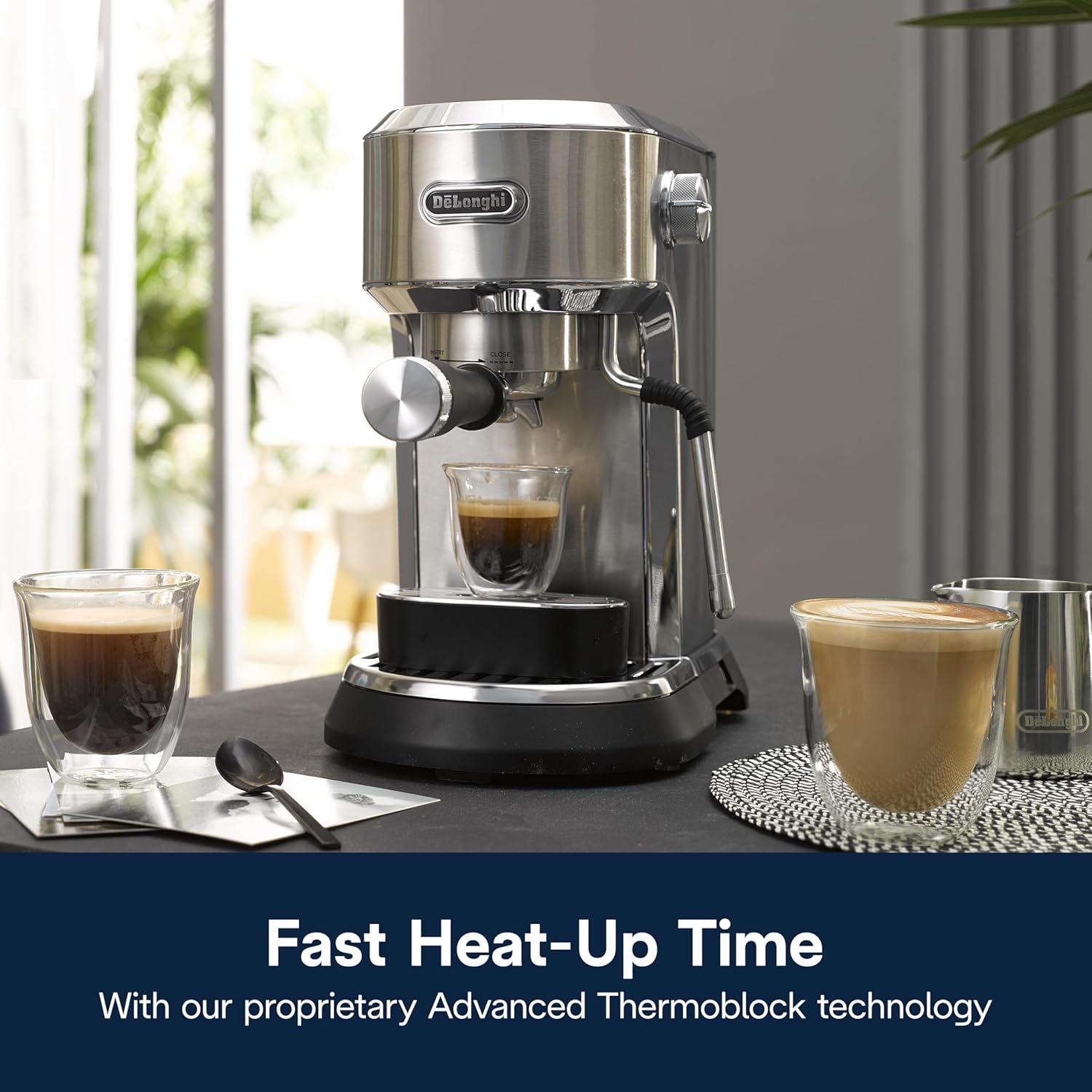 De'Longhi Dedica Maestro Espresso Machine with Milk Frother, 15-Bar Pump & Temperature Control - Barista Coffee Maker Kit for Espresso, Latte, Cappuccino & Iced Coffee - Italian Stainless Steel Design