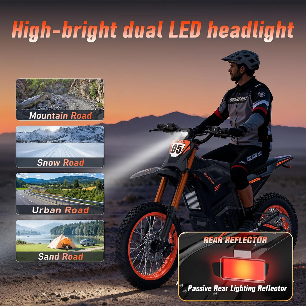 Malzahar Electric Dirt Bike for Teens Adults, 3500W, 40MPH & 60 Miles Electric Motorcycle, 48V/23.4AH Removable Battery, Hydraulic Brakes & Full Suspension, Mountain Off-Road E Dirt Bike for Age 13+