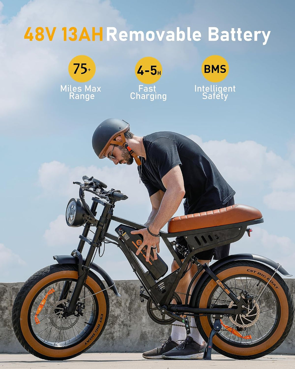 Electric Bike Adults 1000/1500W Ebike28/35MPH, 55-85 Miles Electric Motorcycle with 13/20AH Battery, 20' Fat Tire Electric Dirt Bike 7-Speed E-Bike Full Suspension, GPS Location (iOS Compatible)