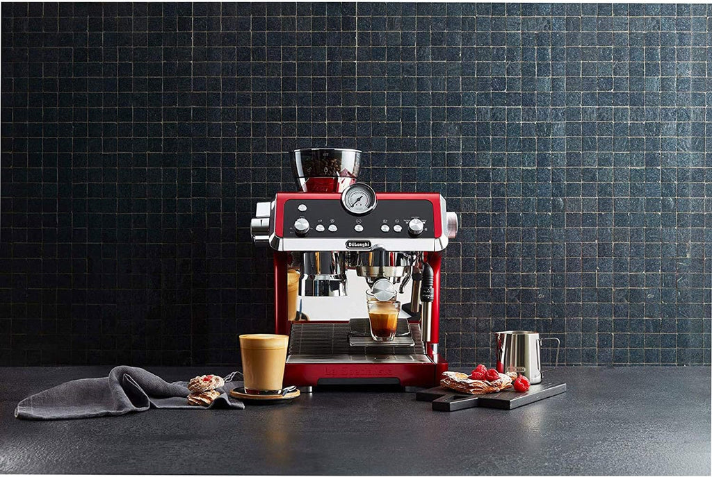 De'Longhi EC9335R La Specialista Espresso Machine with Sensor Grinder, Dual Heating System, Advanced Latte System & Hot Water Spout for Americano Coffee or Tea, Stainless Steel,67.6 oz, Red