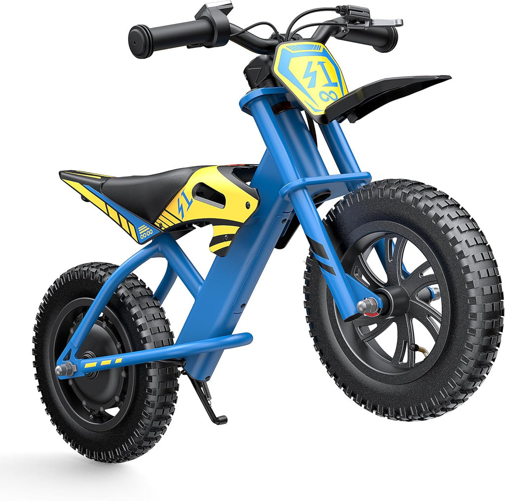 Gyroor S1 Kids Electric Balance Bike, 200W Motor 3 Speeds up to 10 MPH, 12-Inch Pneumatic Tires, 7-Color Rear LED Taillight, Drum Brake, UL2272 Certified, for Ages 3-6, Yellow-WVL