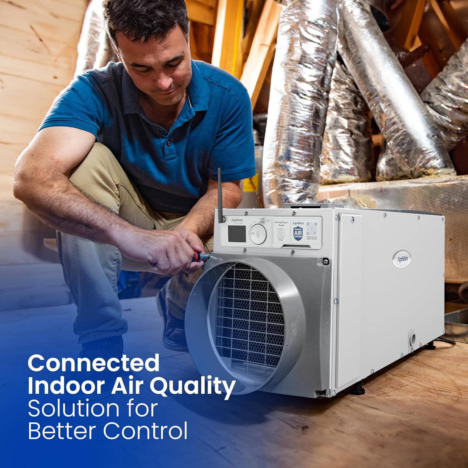 AprilAire E070W Wi-Fi Dehumidifier – 70 PPD for Crawl Spaces, Basements, Whole Houses up to 2,200 Sq. Ft., Part of the AprilAire Healthy Air System