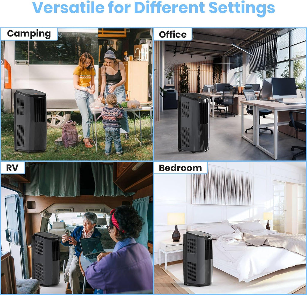 TOSOT 10,200BTU (6,200 BTU SACC) Portable Air Conditioner, Smart Wifi Control, AC Unit with Dehumidifier, Fan, Window Kit for Easy Installation, Cool Rooms Up to 400 Square Feet, Shiny Series