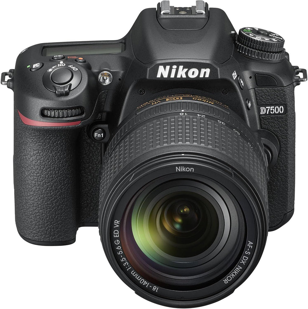 Nikon D7500 DSLR Camera with AF-S DX NIKKOR 18-140mm f/3.5-5.6G ED VR and 420-800mm f/8 Super HD Telephoto Lens + 128 GB Memory + Extra Battery + Camera Case + More (24pc Bundle) (Renewed)