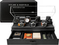 Premium 7 Slot Watch Box for Men - Large Wooden Watch Display Case with Hinged Cover, Leather Lining & Drawer - Watch Holder Organizer Stand - Handcrafted Luxury Birthday Gift for Men