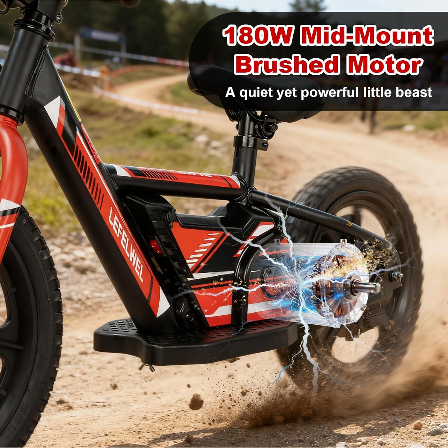 LEFELWEL Electric Balance Bike for Kids Ages 3-5/4-8, Adjustable Speed and Long Range, Lightweight and Durable, Safety Handbrake, Electric Dirt Bike Ebike for Kids