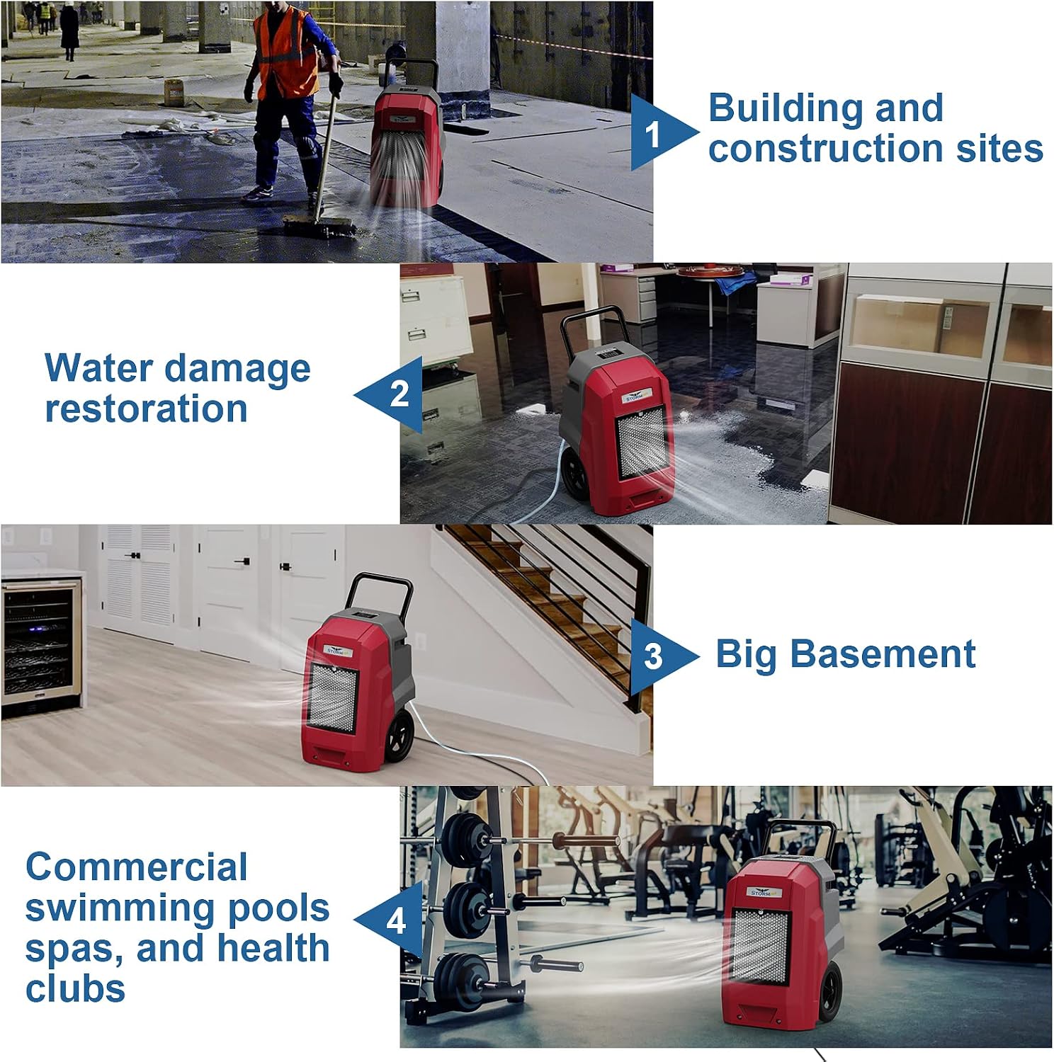 ALORAIR 180 Pints Commercial Dehumidifier with Pump Drain Hose, Smart Wi-Fi Dehumidifier for Large Basement, Industrial or Commercial Space, Smart Wi-Fi, 5 Years Limited Warranty
