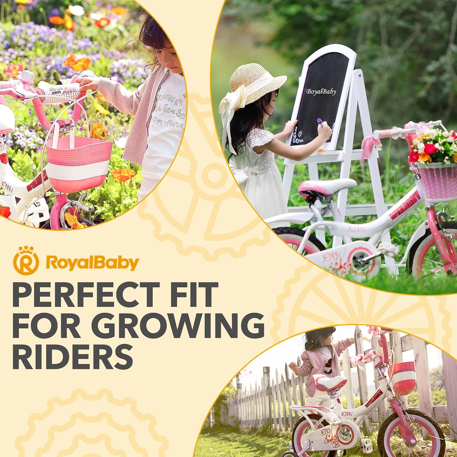 Royalbaby Princess Girls Kids Bike 12 14 16 18 20 Inch Children Bicycle with Basket for Age 3-12 Years