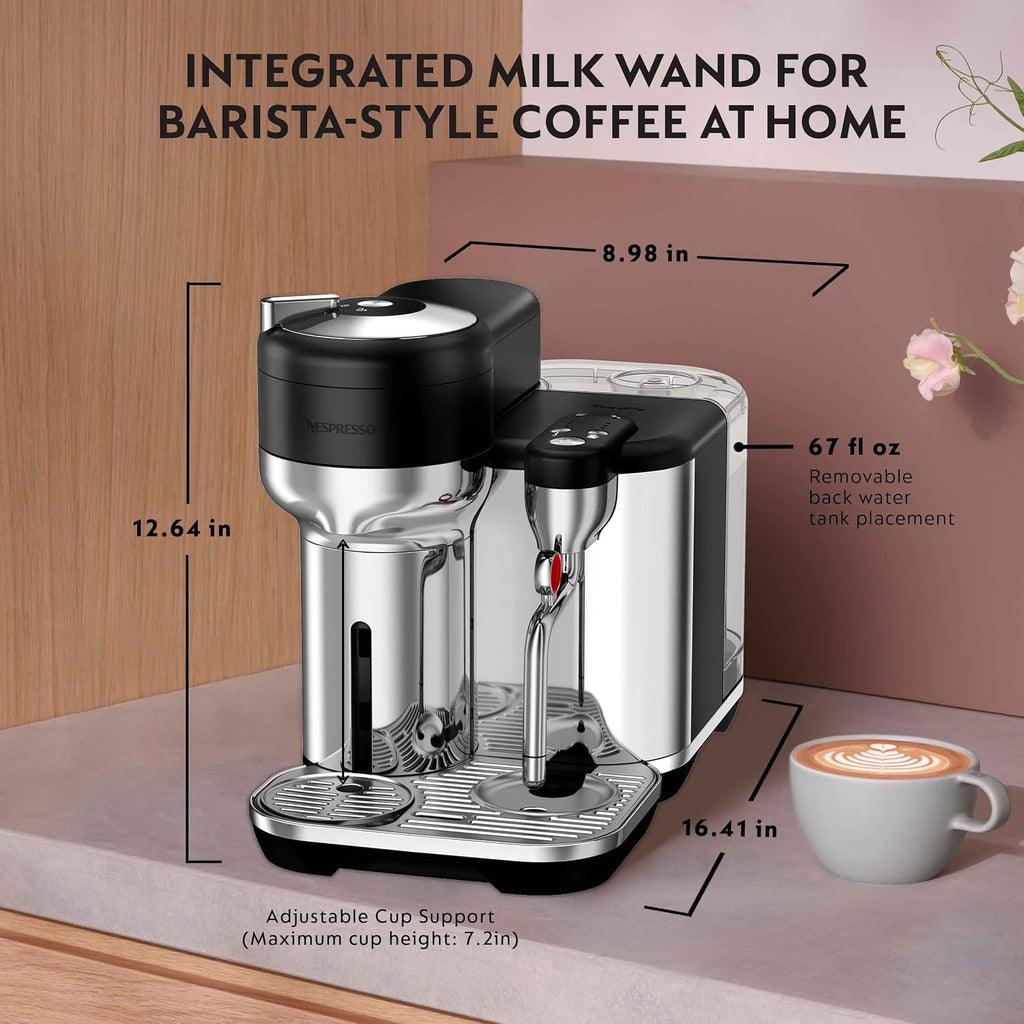 Nespresso Vertuo Creatista Coffee and Espresso Maker by Breville, Black Truffle