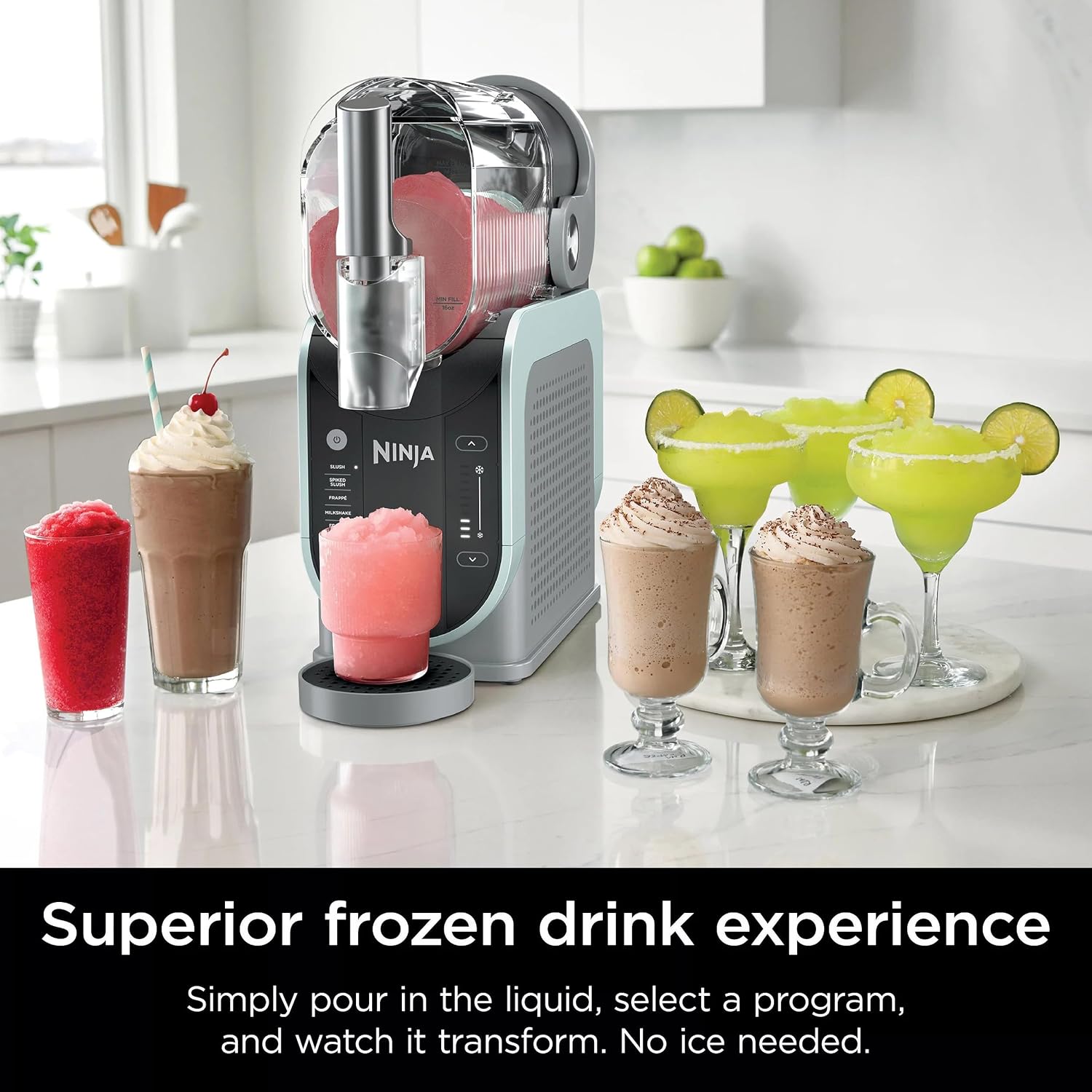Ninja (Refurbished) SLUSHi with RapidChill Technology, 96 oz. Frozen Drink & Slushie Machine, 5 Preset Programs, Slush, Spiked Slush, Frappe, Milkshake, Frozen Juice, FS305CO (Renewed)