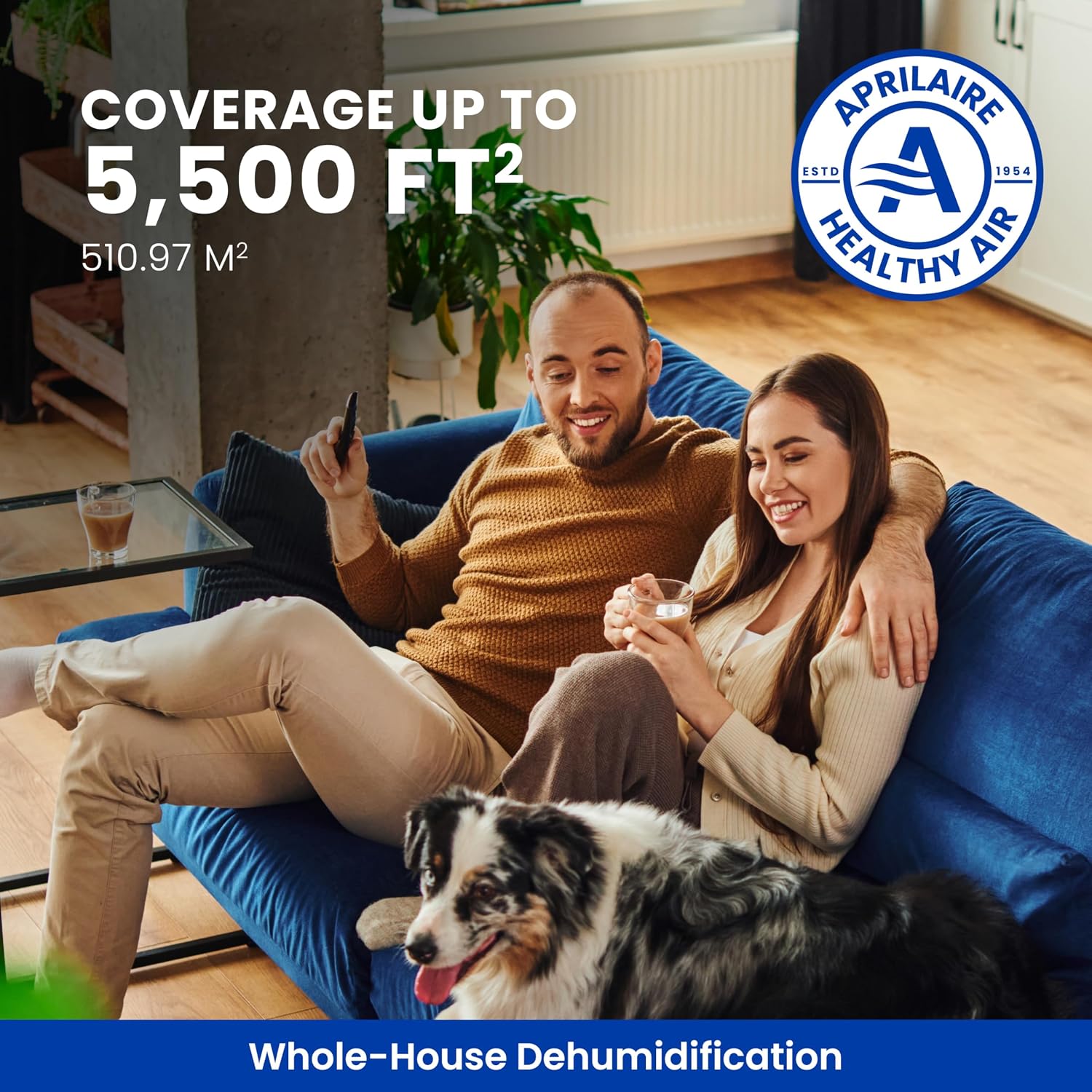 AprilAire E100W Wi-Fi Dehumidifier – 100 PPD for Crawl Spaces, Basements, Whole Houses up to 5,500 Sq. Ft., Part of the AprilAire Healthy Air System
