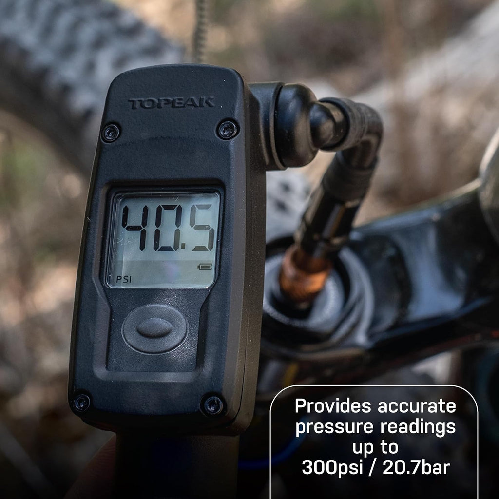 Topeak Mountain Digital 2Stage Bike Pump – Dual-Mode High-Pressure/High-Volume Shock Pump with Digital Gauge, SmartHead ThreadLock & Pressure-Rite Valve System