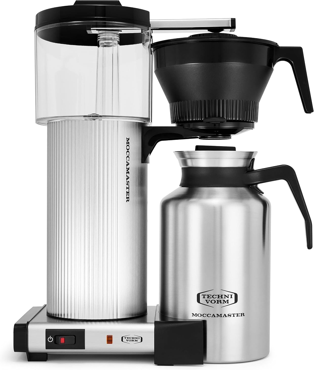 Technivorm Moccamaster 39340 CDT Grand Coffee Maker, 60 Ounce, Silver Moccamaster White Paper Filters, 100 Count (Pack of 1)