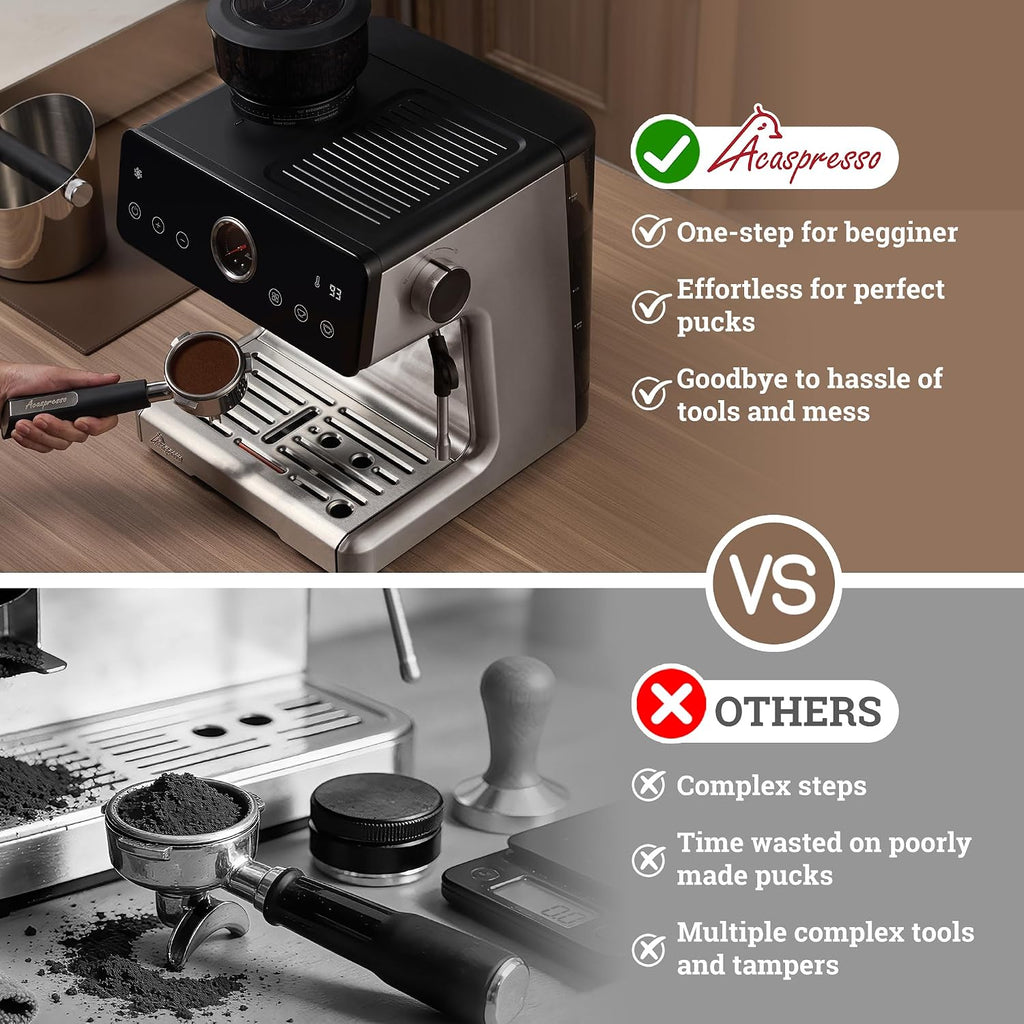 Espresso Machine with Grinder, Auto Distribute & Tamp 15 Bar Semi-Automatic with PID Temperature, Cold Brew Espresso Maker with Milk Frother, 58mm Portafilter for Beginners, Stainless Steel
