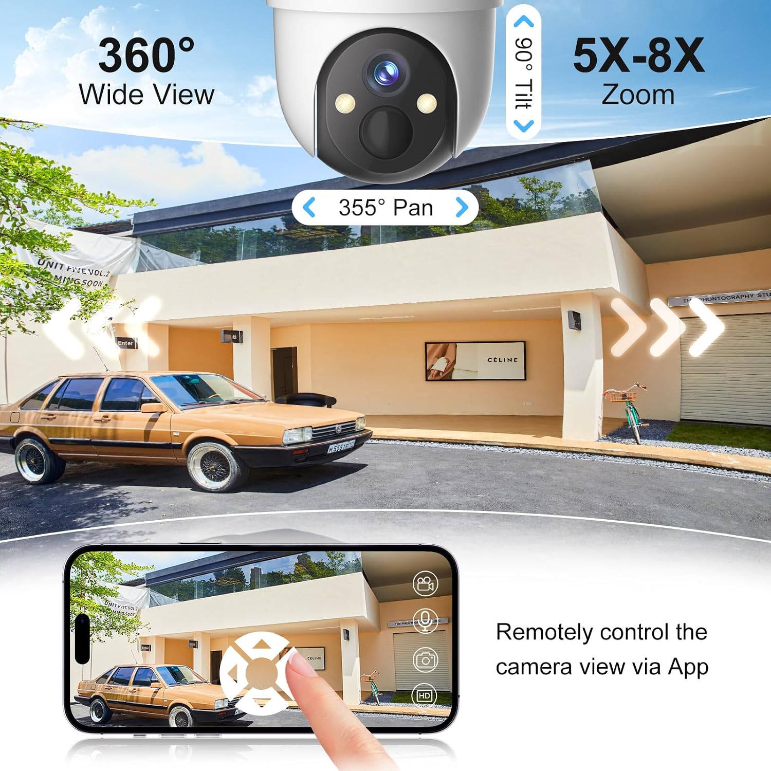 4G LTE Cellular Solar Security Camera, No WiFi Security Camera, 360° View, 2K Night Vision, PIR Detection, 2 Way Audio, Motion Alerts, Built in SIM Card, Support Verizon/AT&T/T-Mobile (4-Cam Pack)