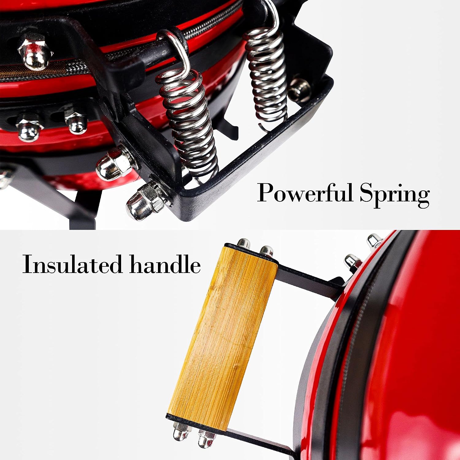London Sunshine Ceramic Kamado Charcoal BBQ Grill and Smoker, Stainless Steel Grates -15' Ceramic with Tall Stand (RED)
