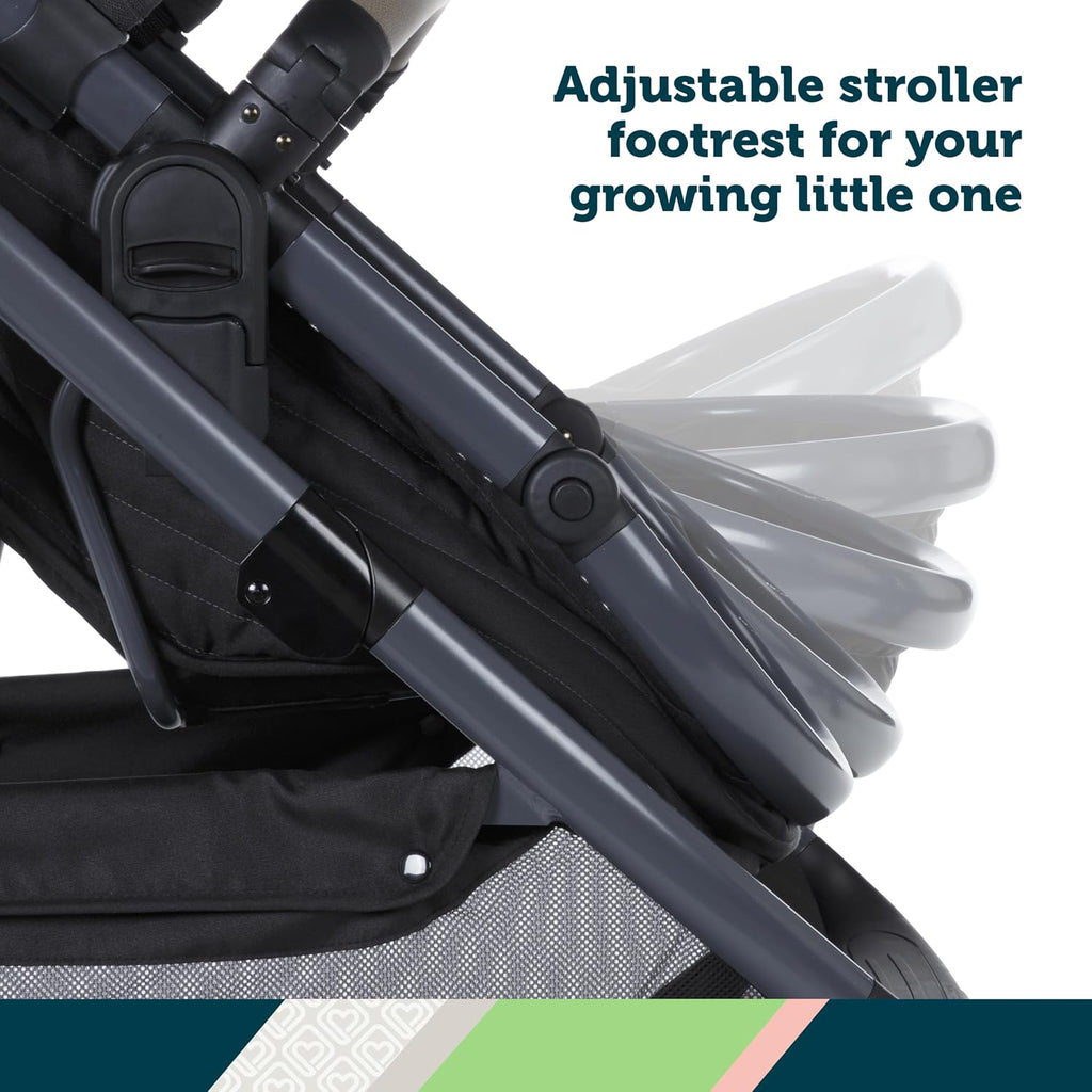 Safety 1st onBoard Slide 6-in-1 Infant Car Seat & Baby Stroller Travel System with SafetySlide Base, Rocky Point